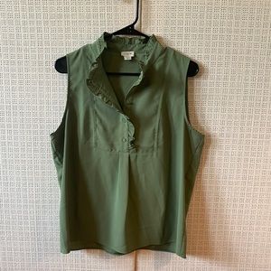 J.Crew Ruffle collar tank top blouse sz 12 NWOT
